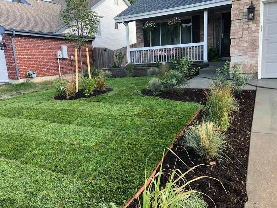 Sod & Rock Installation — after
